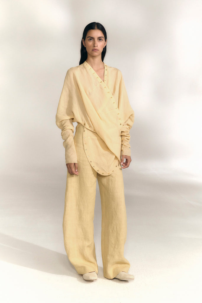 Costa, beige mares linen pants