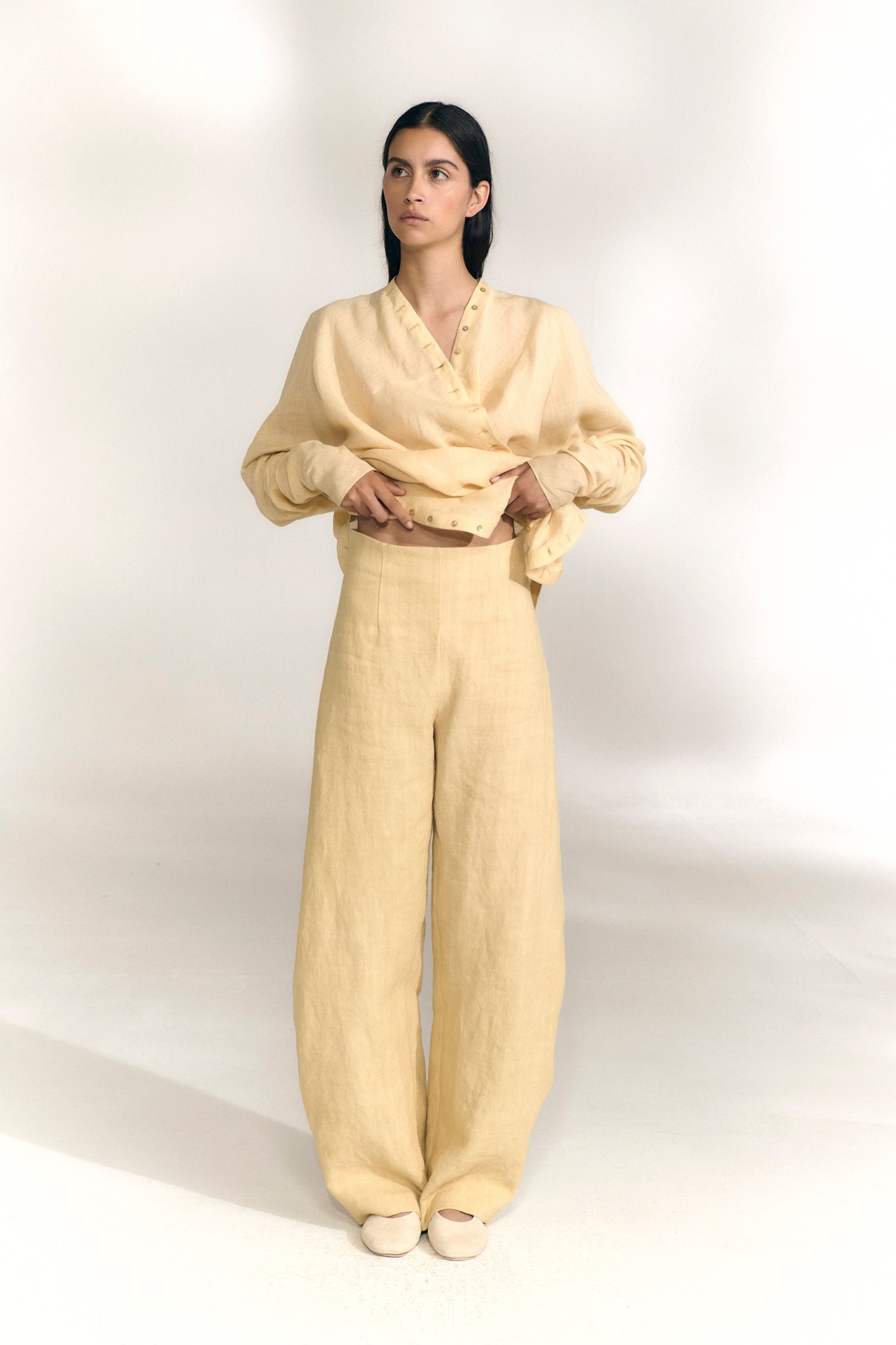 Costa, pantalon de lino beige mares