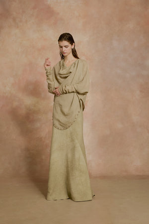 Piano, sage green transformable blouse