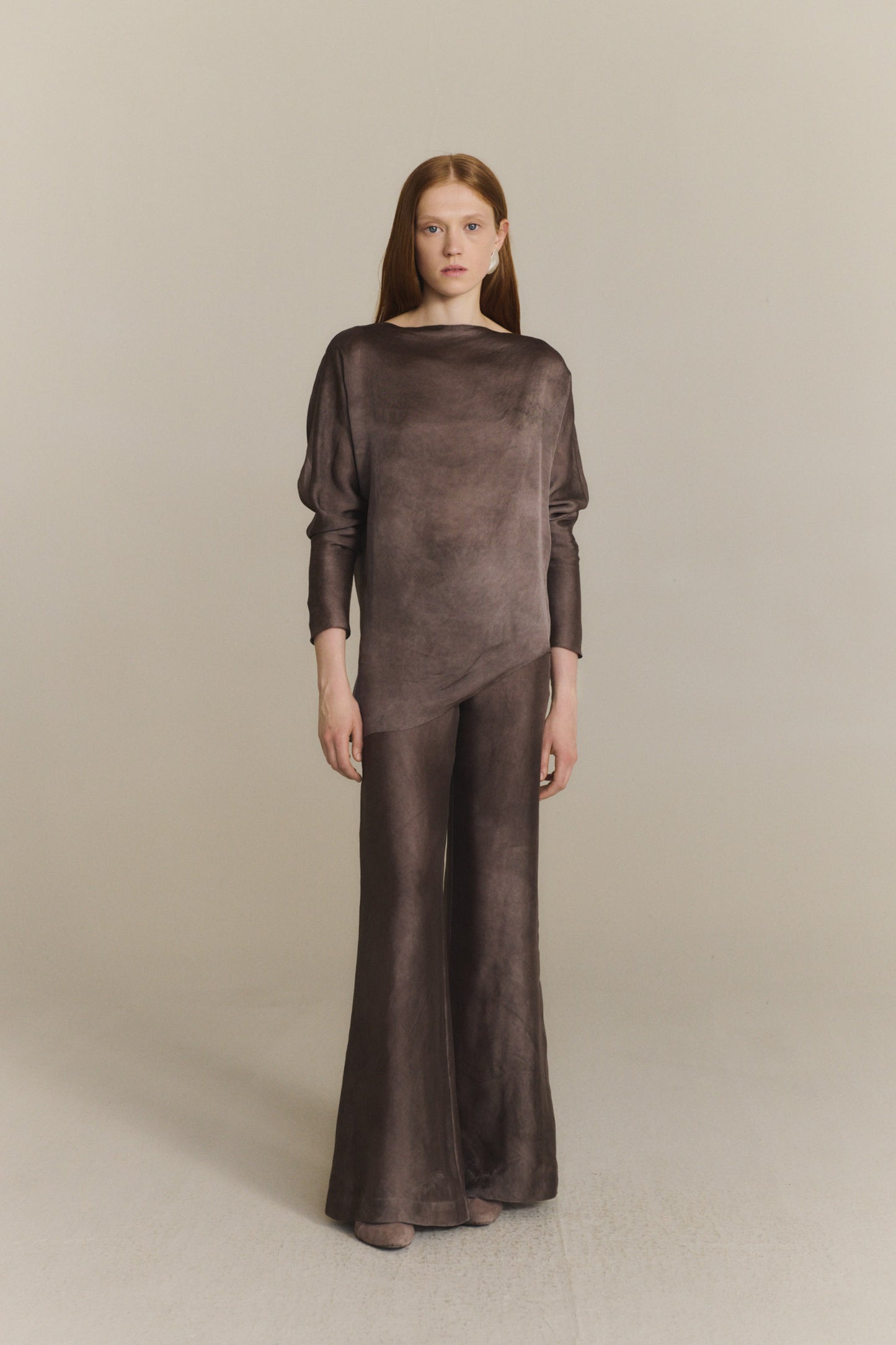 Pola, top de organza malva maltinto