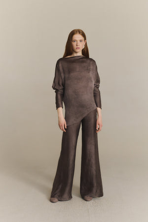 Poline, fade mauve organza trousers