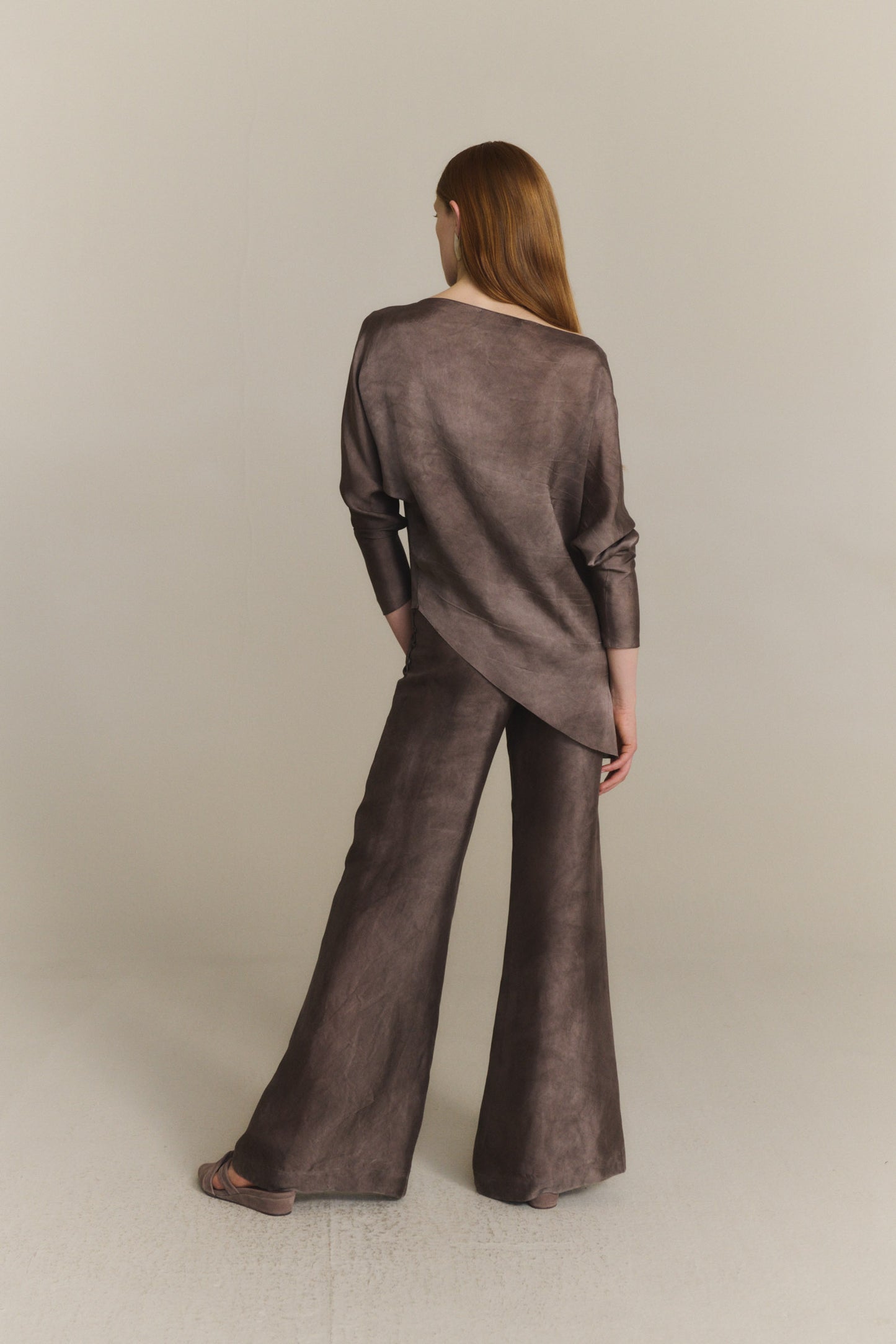 Poline, fade mauve organza trousers