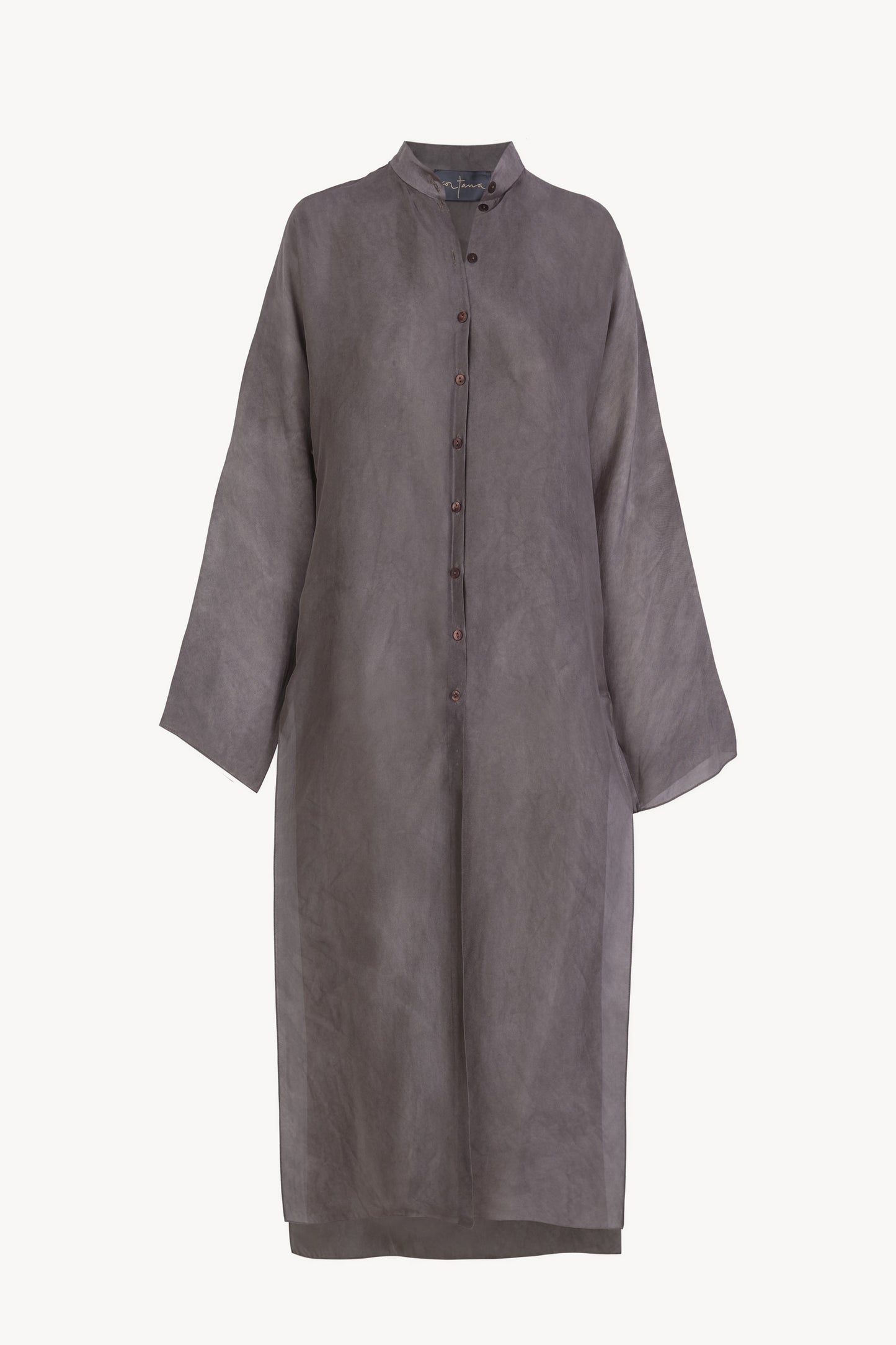 Poline, camisa larga de organza malva maltinto