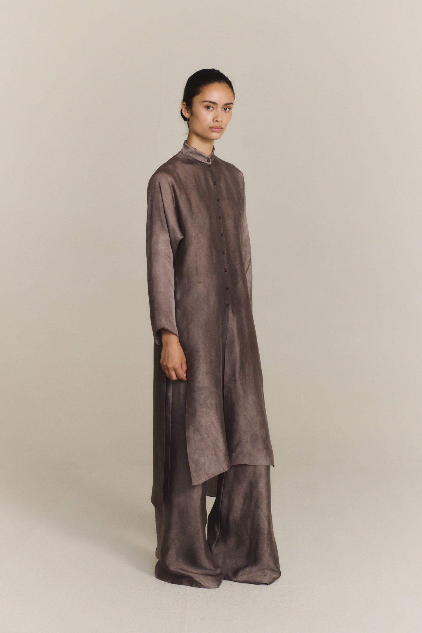 Poline, fade mauve organza trousers