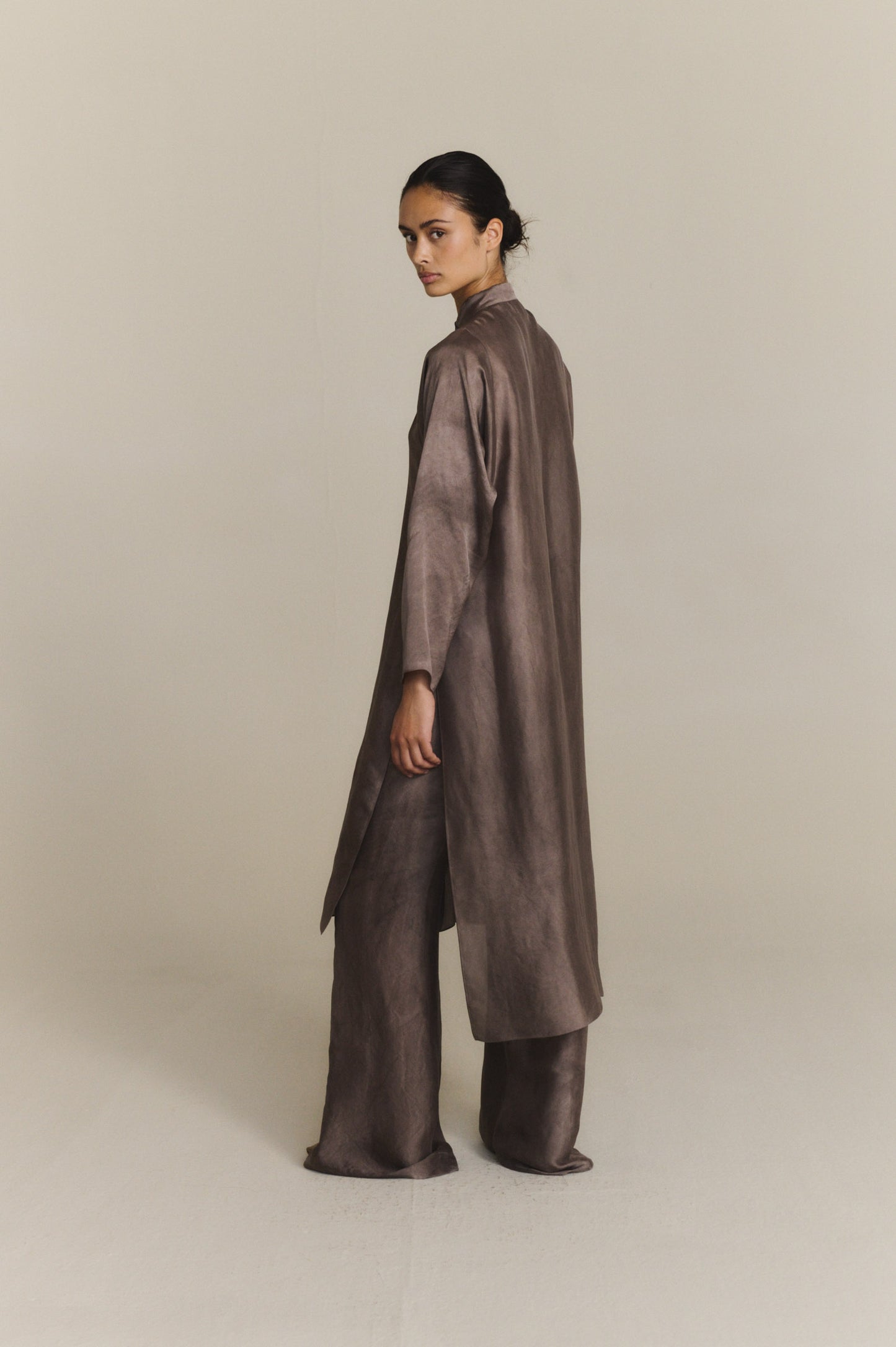 Poline, fade mauve organza trousers