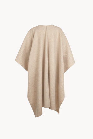 Poncho, beige melange wool coat