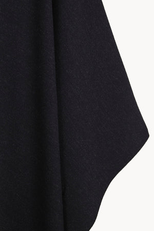 Poncho, black melange wool coat