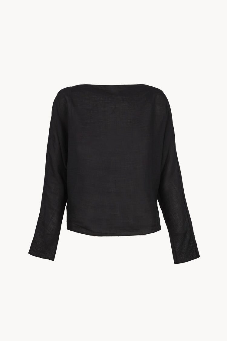 Poona, top de ramio negro