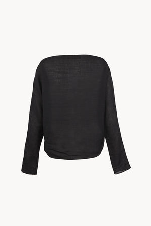 Poona, black ramie top