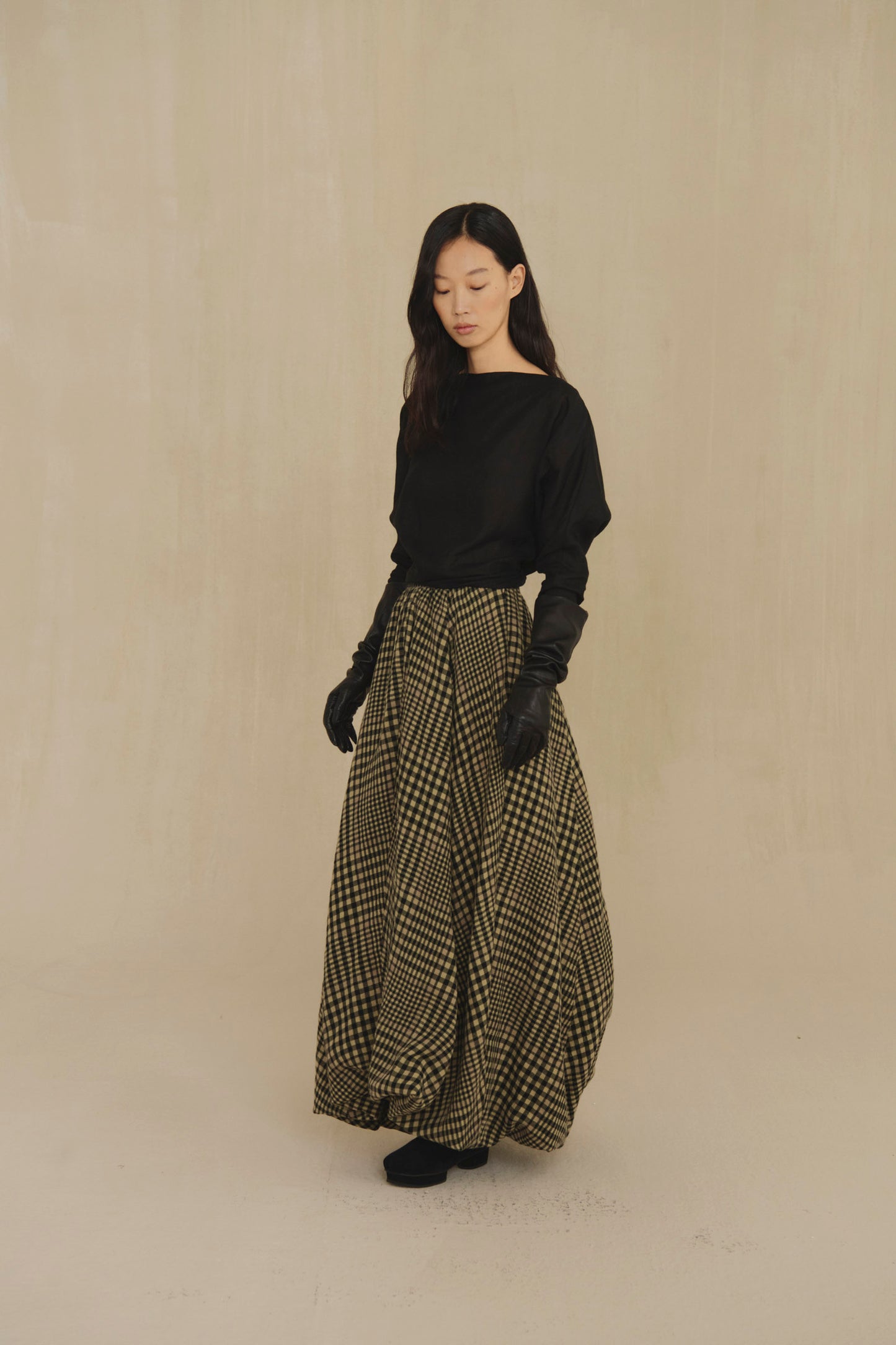 Poona, black ramie top