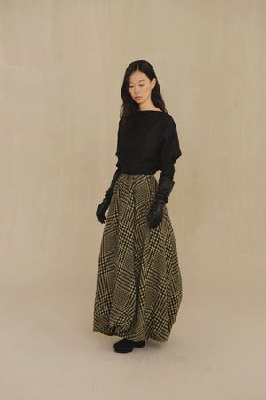 Poona, black ramie top