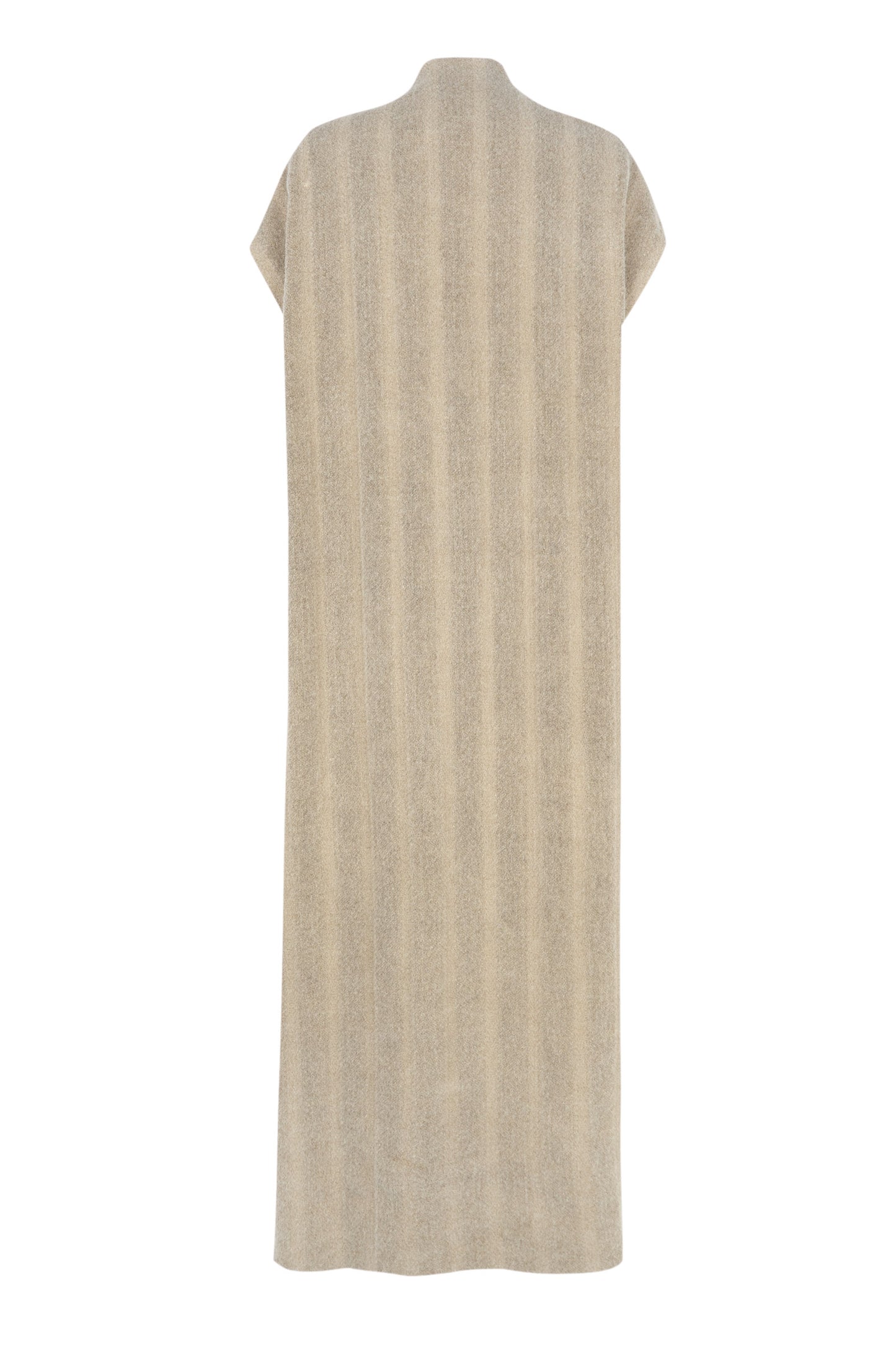 Postal, long vest in striped virgin wool