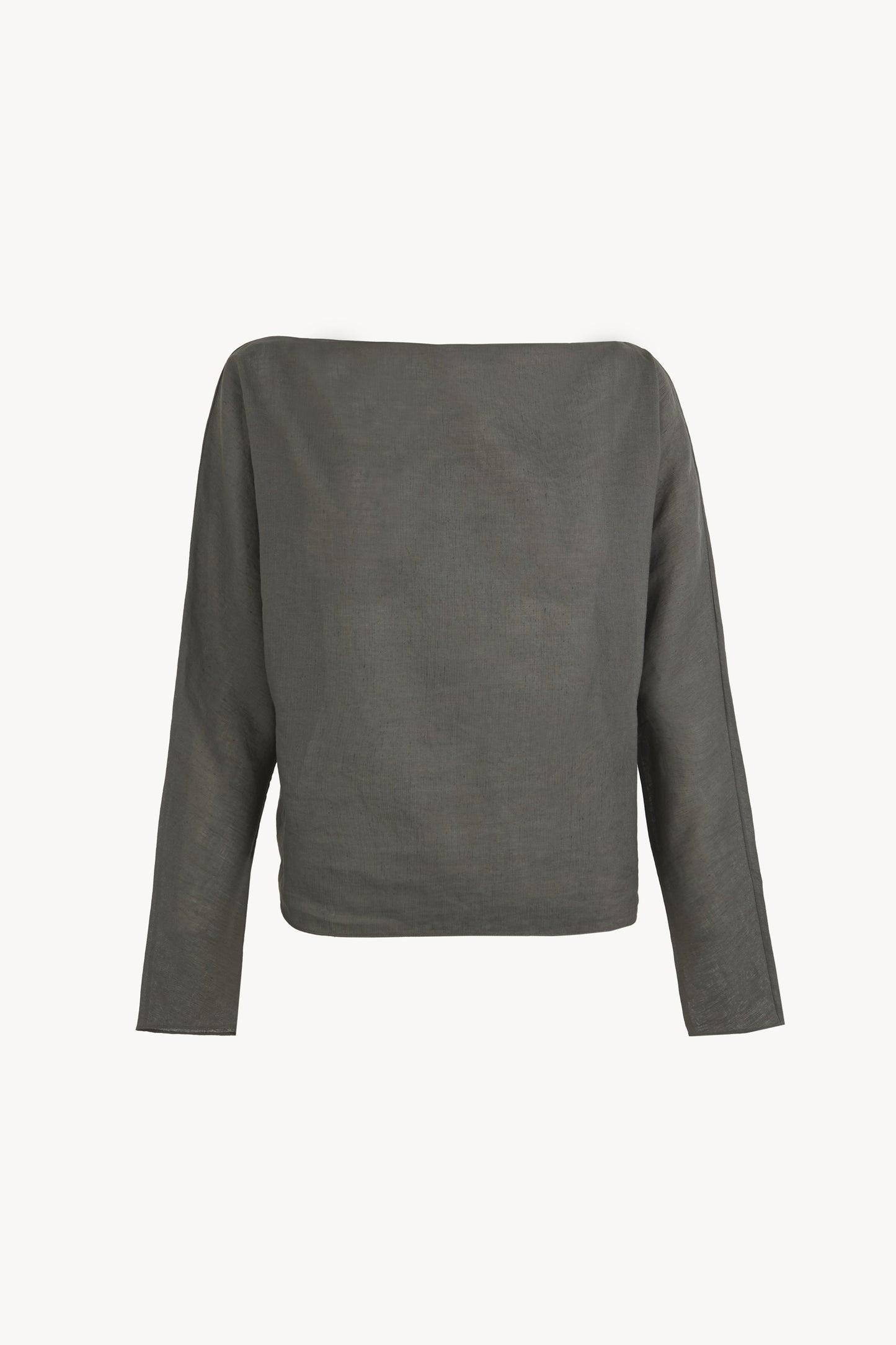 Pune, dark grey cotton and linen top