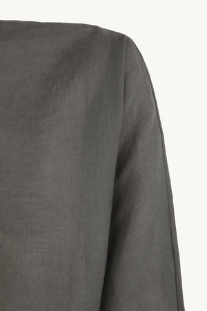 Pune, dark grey cotton and linen top