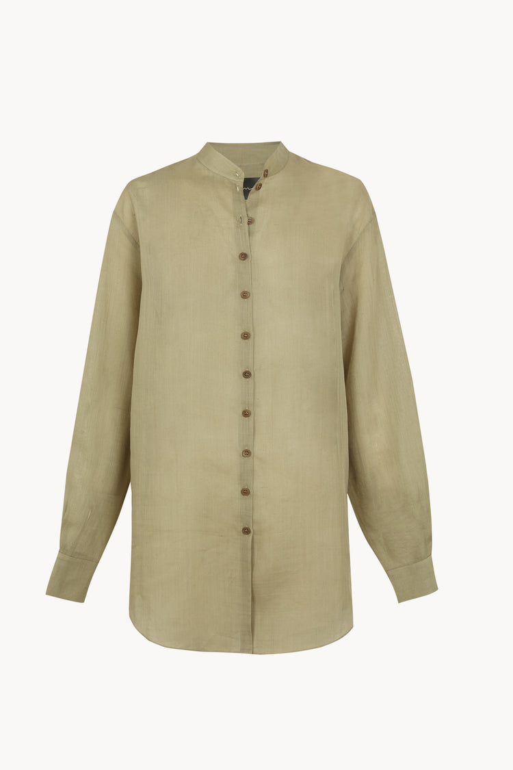 Raoul, camisa de ramio kaki claro