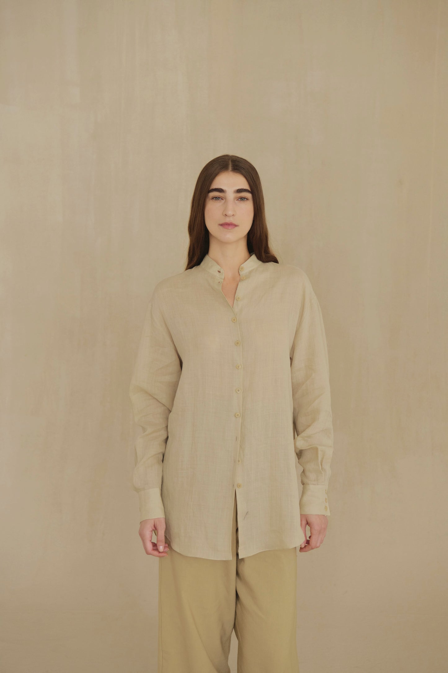 Raoul, camisa de ramio beige