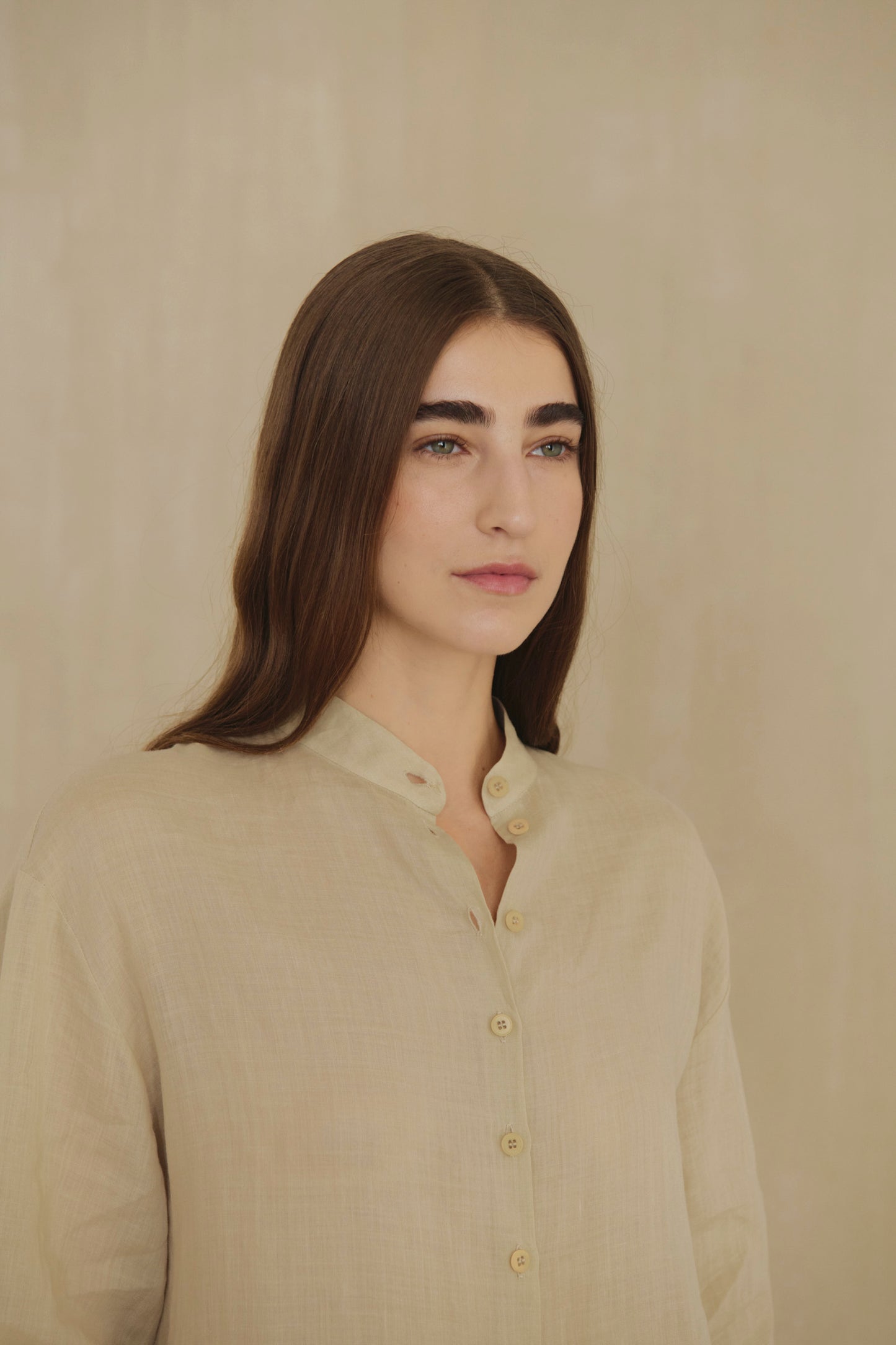 Raoul, camisa de ramio beige