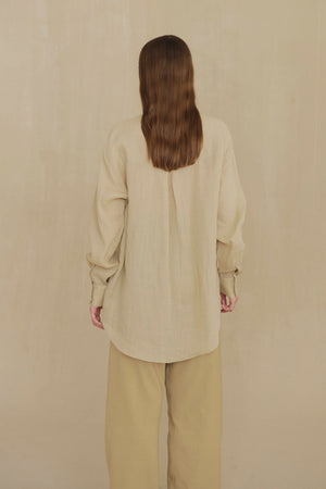 Raoul, camisa de ramio beige