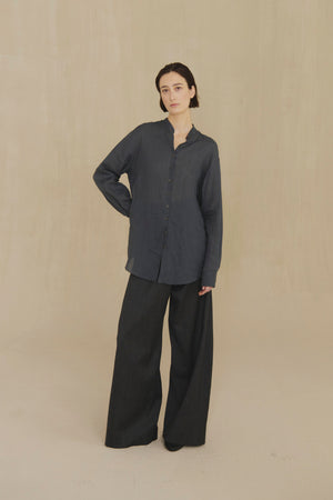 Raoul, shadow blue ramie shirt