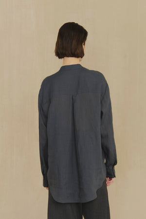 Raoul, shadow blue ramie shirt