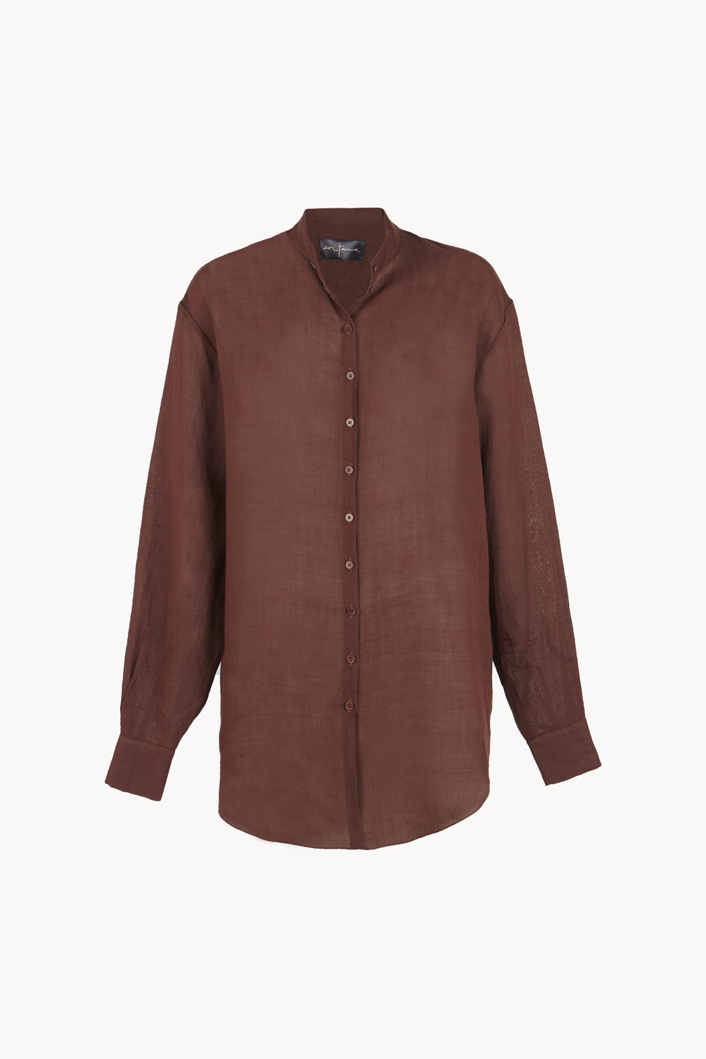 Raoul, toasted red ramie shirt