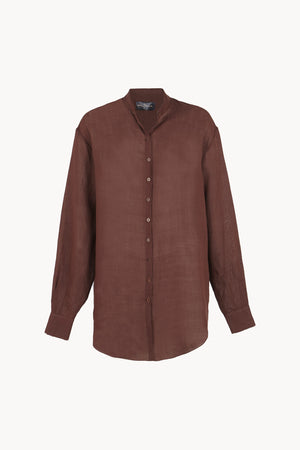 Raoul, toasted red ramie shirt