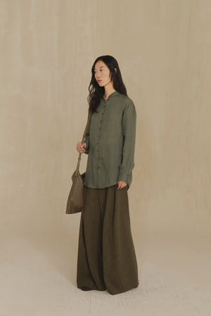 Raoul, camisa de ramio verde gris