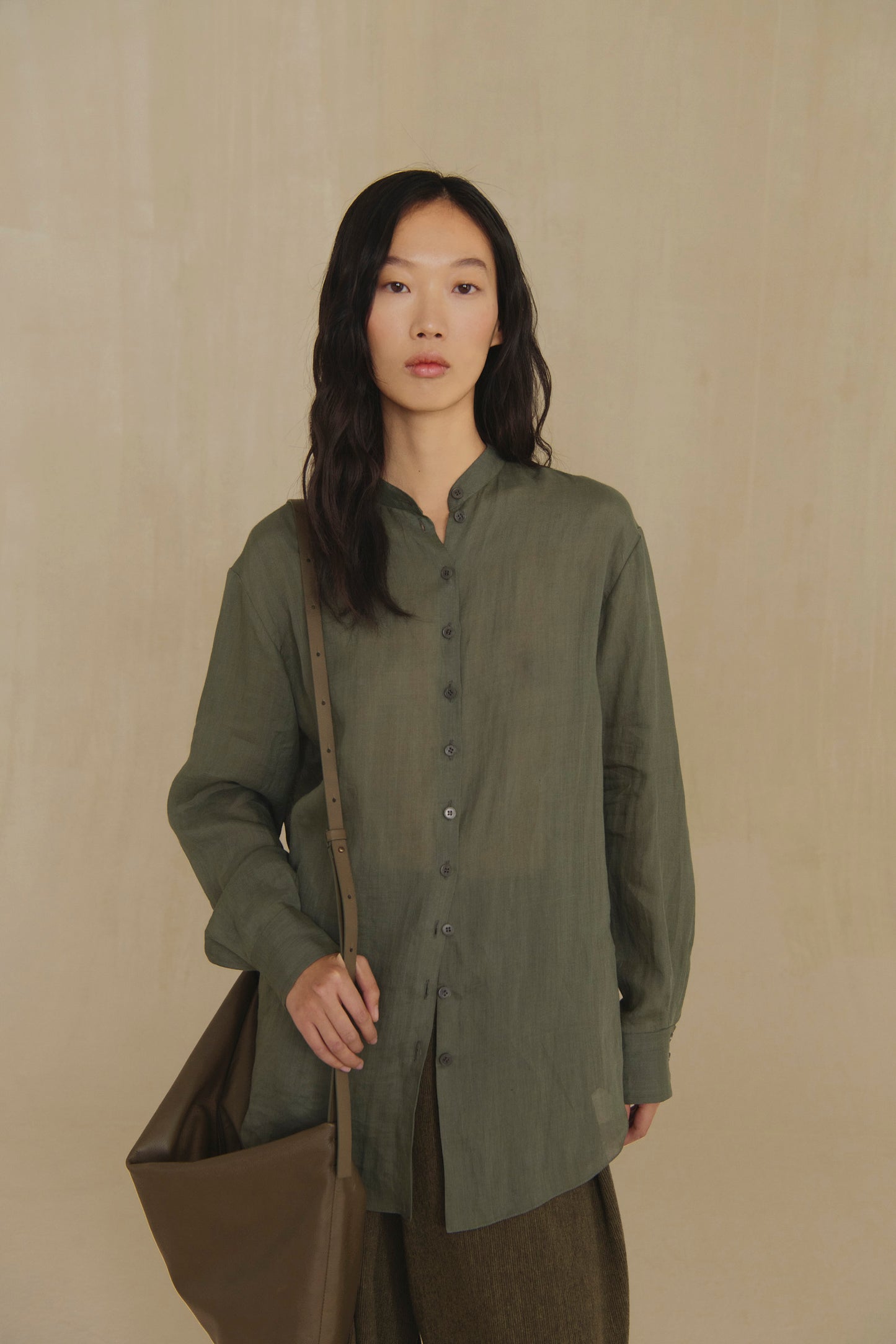 Raoul, camisa de ramio verde gris