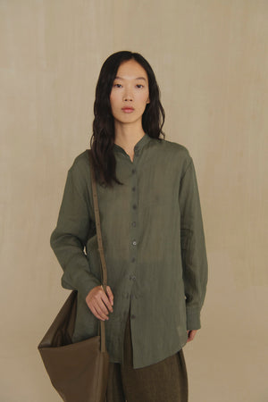 Raoul, camisa de ramio verde gris