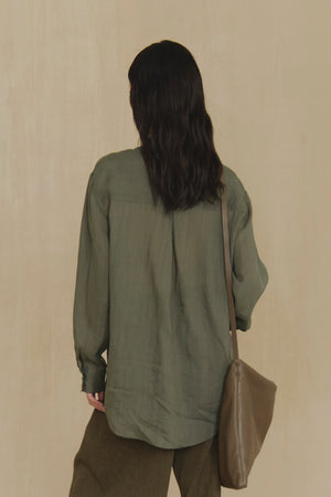Raoul, camisa de ramio verde gris