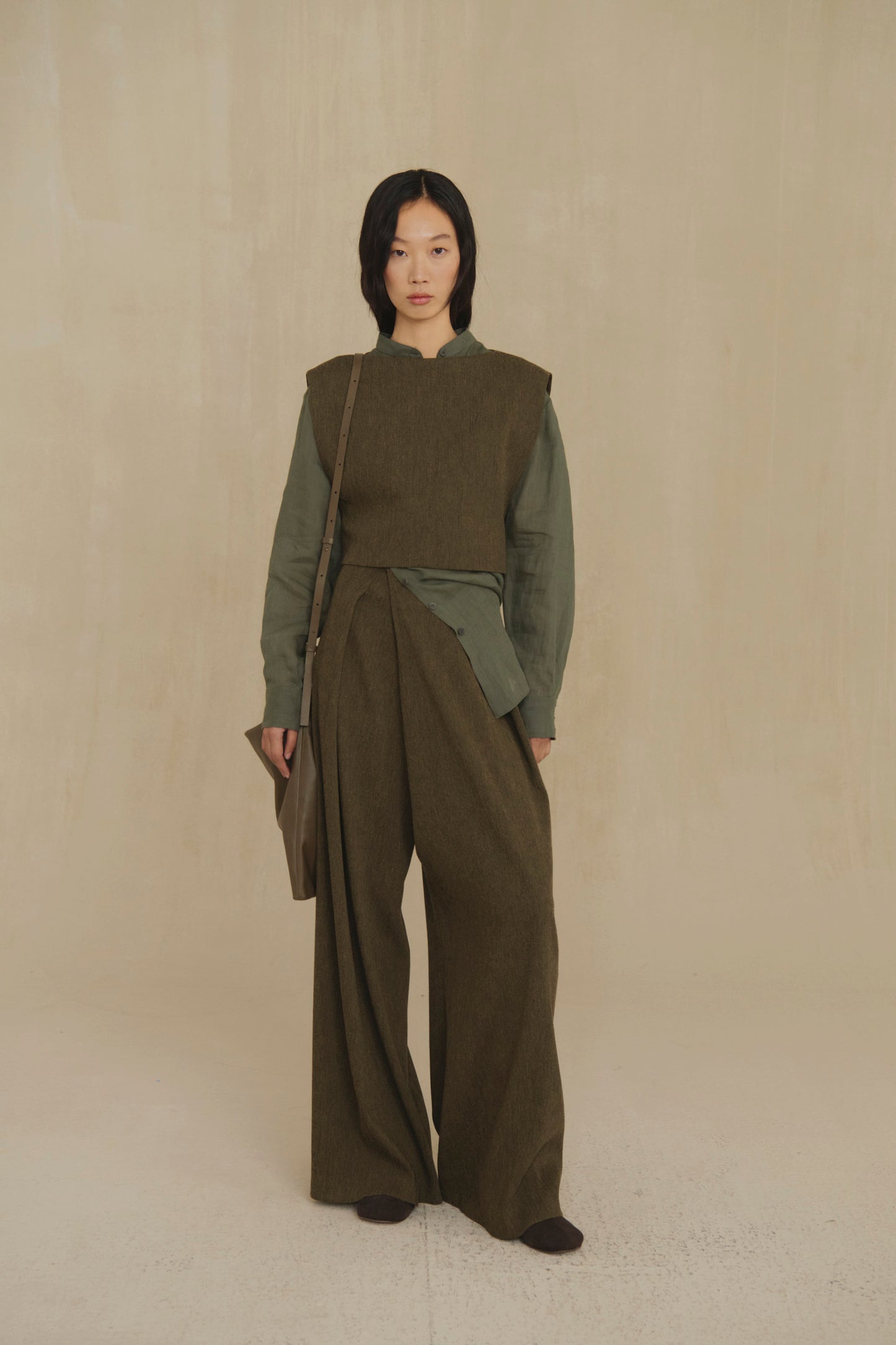 Raoul, camisa de ramio verde gris
