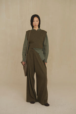 Raoul, camisa de ramio verde gris
