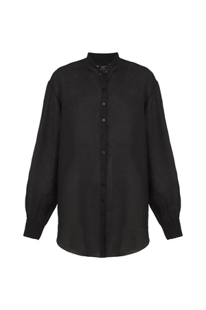 Raoul, grey oversized ramie shirt