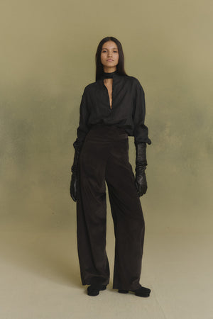 Raoul, grey oversized ramie shirt