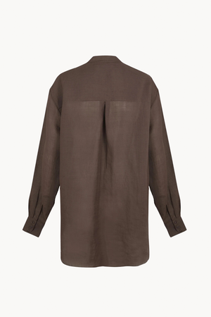 Raoul, purple-brown ramie shirt