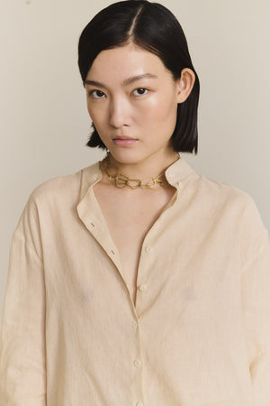 Raoul, light beige cotton and linen shirt