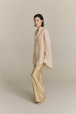 Raoul, light beige cotton and linen shirt