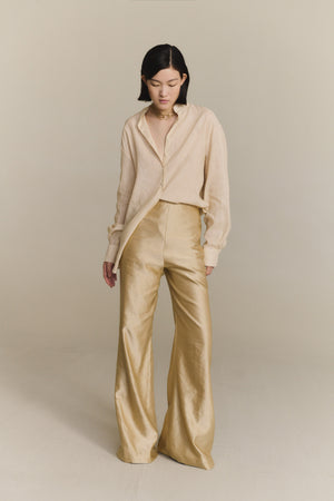 Raoul, light beige cotton and linen shirt