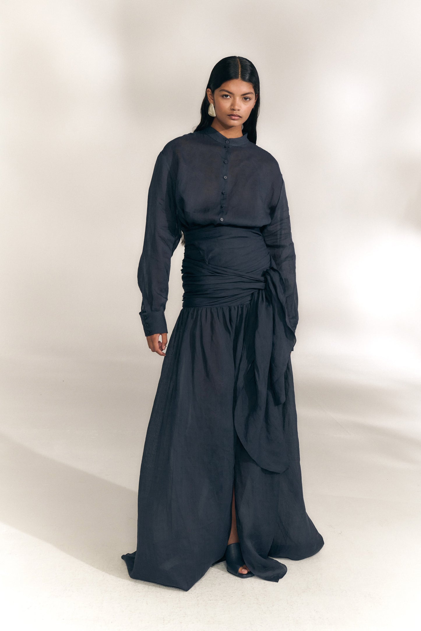 Raoul, camisa de ramio azul marino