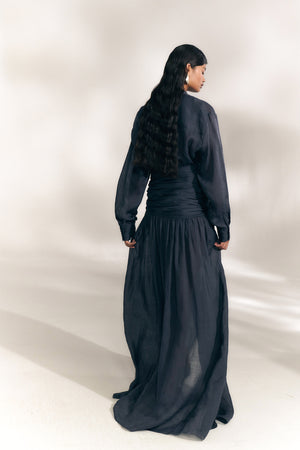 Raoul, camisa de ramio azul marino