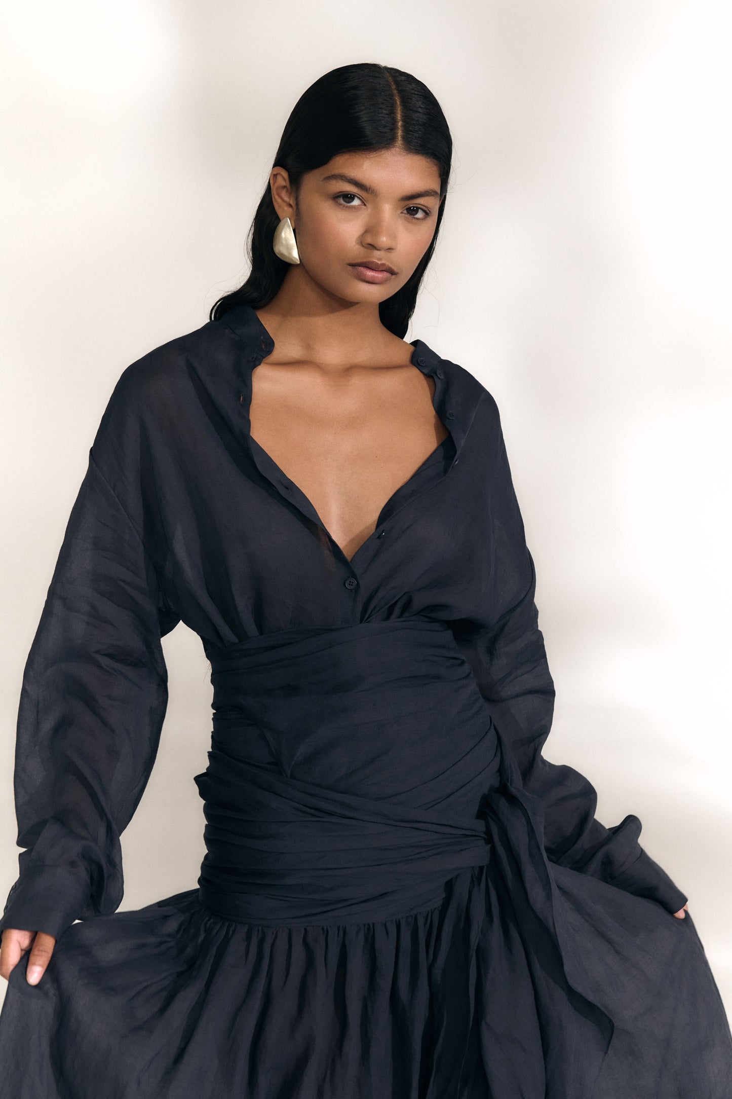 Raoul, camisa de ramio azul marino