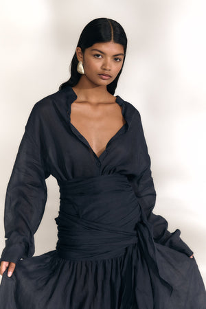 Raoul, camisa de ramio azul marino