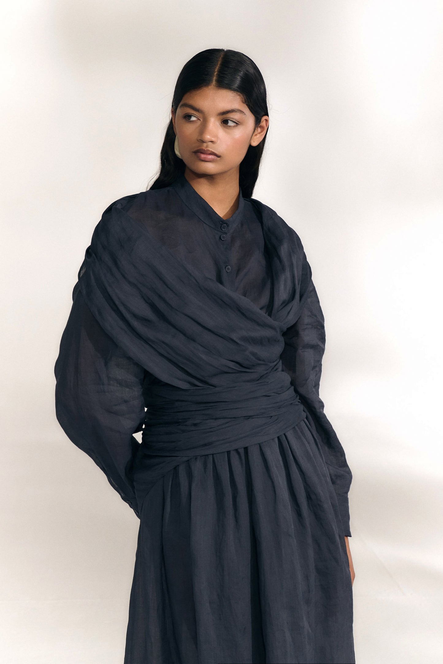 Raoul, camisa de ramio azul marino