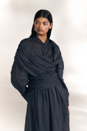 Raoul, camisa de ramio azul marino