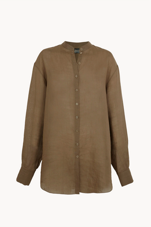 Raoul, mocha ramie shirt
