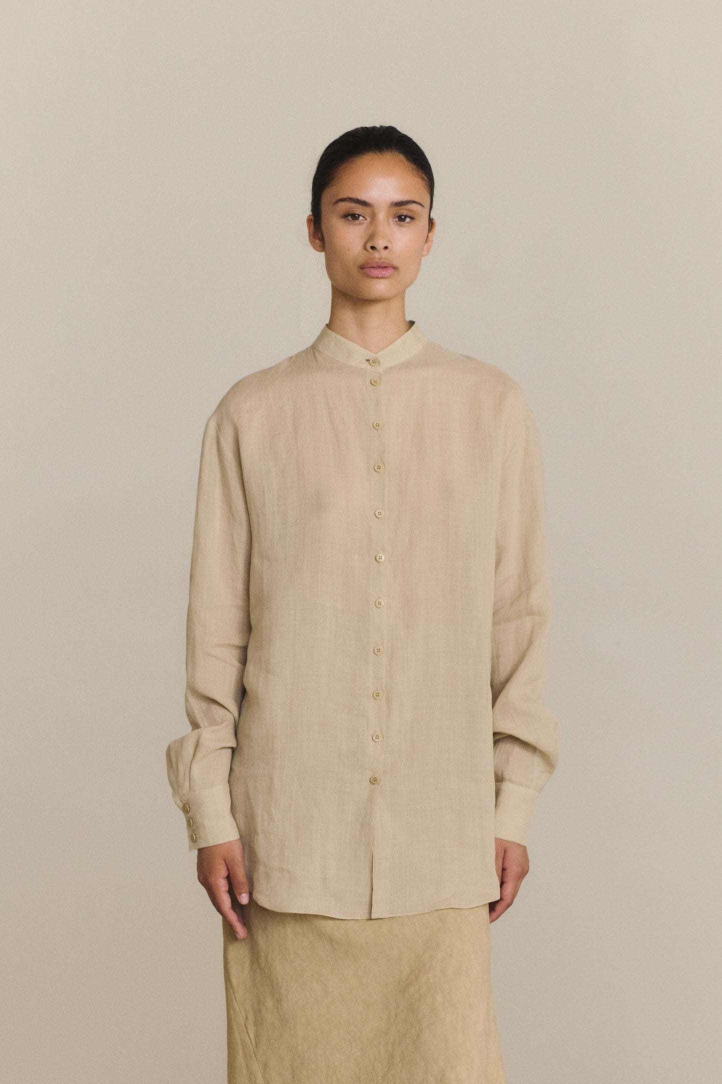 Raoul, sage cotton and linen shirt