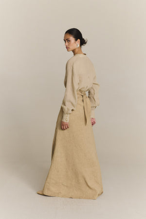 Raoul, sage cotton and linen shirt