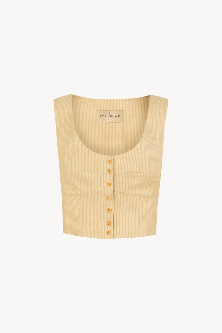 Remo, top de rayas beige maltinto
