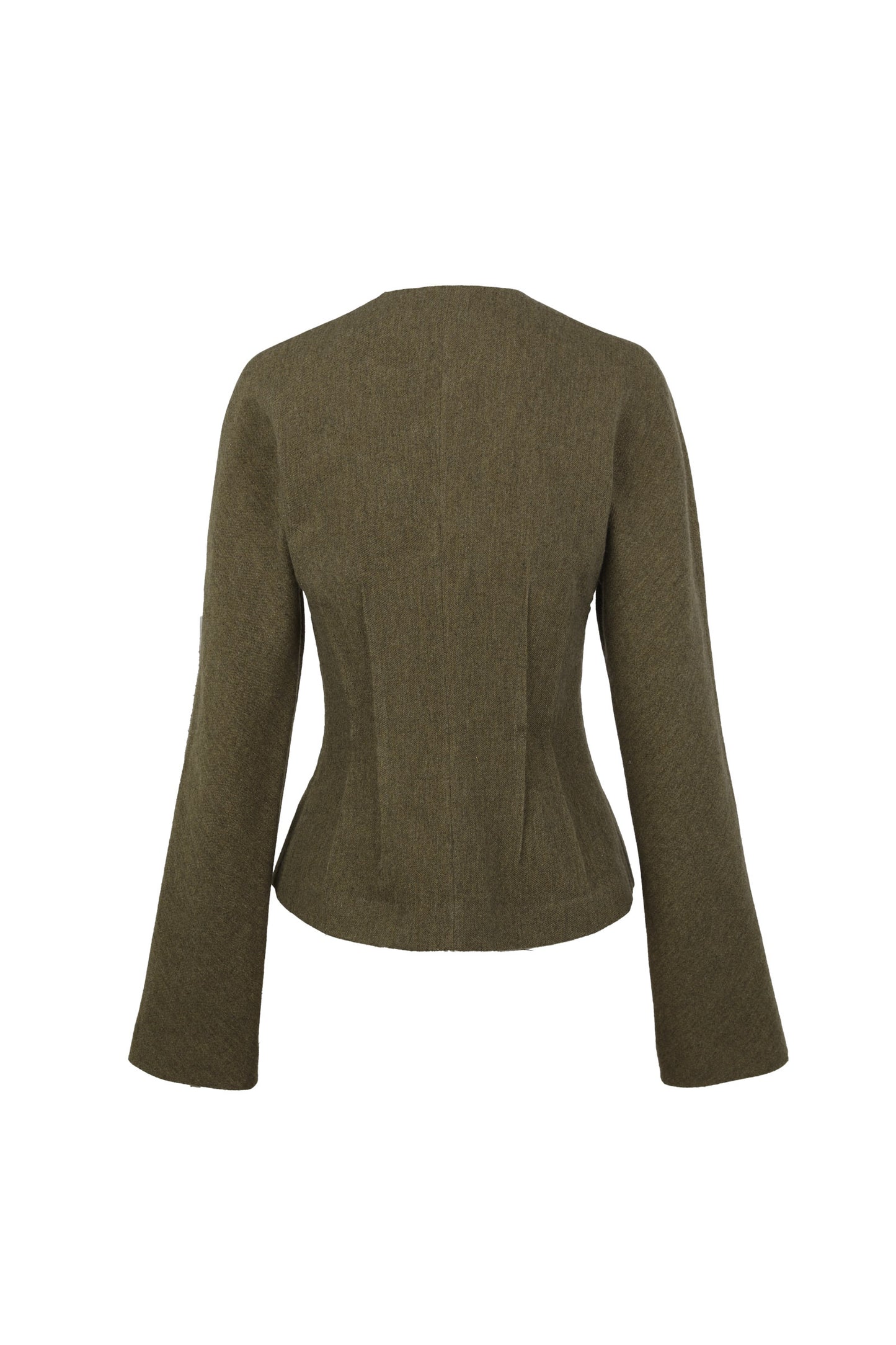 Rider, fitted green melange jacket