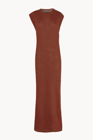 Rinen, vestido de punto de lino arcilla oscuro